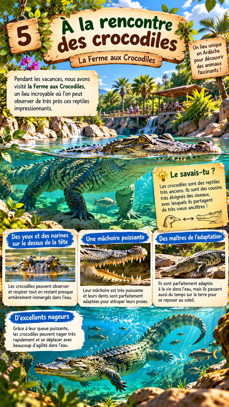 À la rencontre des crocodiles — la Ferme aux Crocodiles